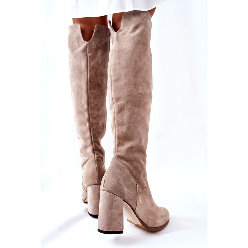 PA2 Botas cappuccino Shernan de camurça bege 3