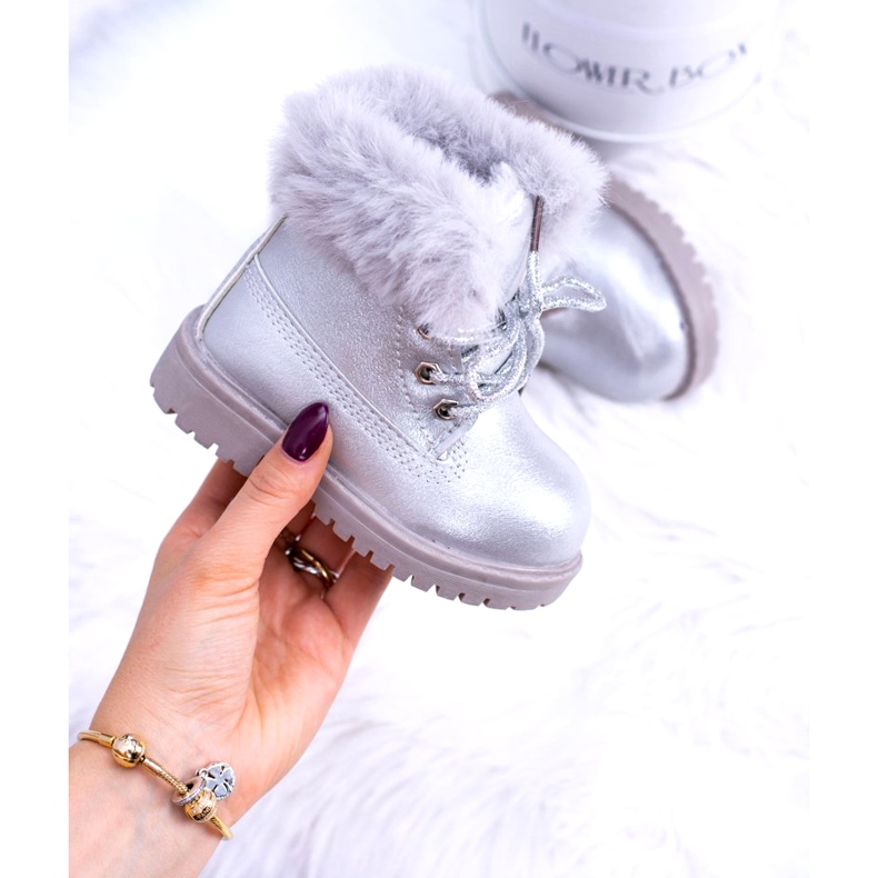 Trappers Fobos de Botas Infantis Prateadas Quentes prata 3