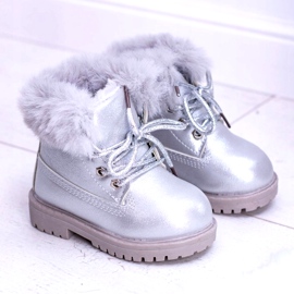 Trappers Fobos de Botas Infantis Prateadas Quentes prata 4