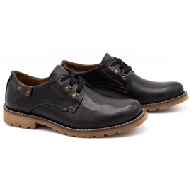 Olivier Sapatos masculinos botins de couro de 812 MP pretos com marrom castanho 2