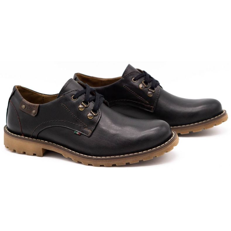 Olivier Sapatos masculinos botins de couro de 812 MP pretos com marrom castanho 2