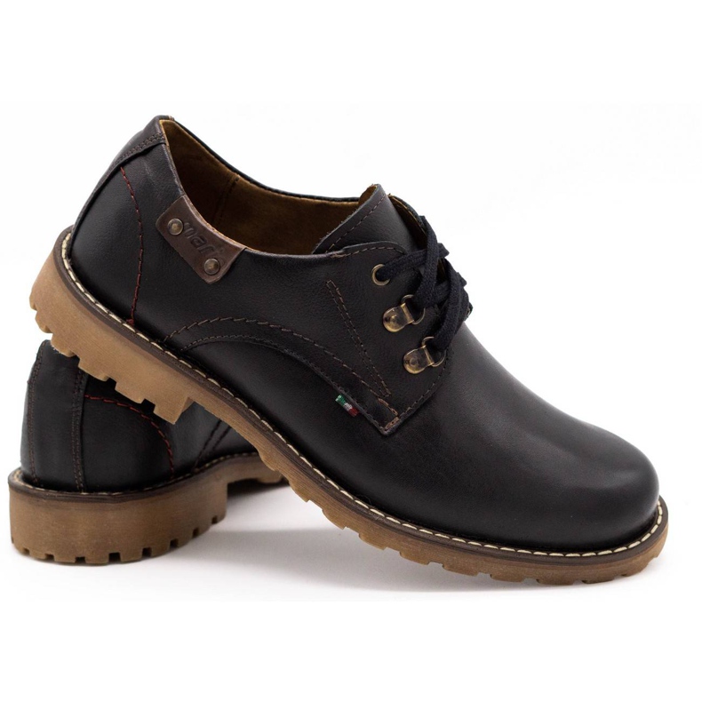Olivier Sapatos masculinos botins de couro de 812 MP pretos com marrom castanho 3