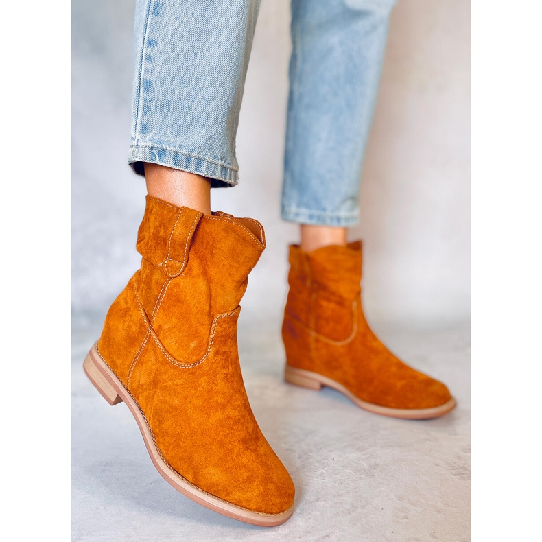 Botas em uma cunha oculta Werda Camel castanho 1 Botas em uma cunha oculta Werda Camel castanho 1