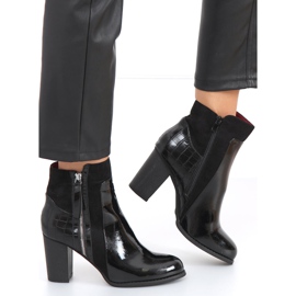 Botas de salto alto, lacado Flame Black Mirror preto 1