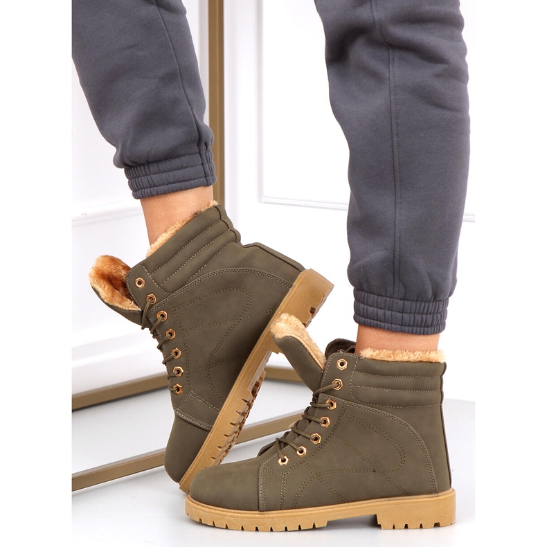 Botas femininas com isolamento de madeira Polle Green Black verde 1 Botas femininas com isolamento de madeira Polle Green Black verde 1