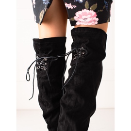 Laura Mode Botas de salto alto até a coxa preto 2