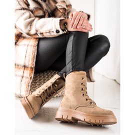 TRENDI Armadilhas de camurça marrom bege 1