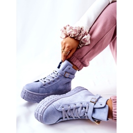 Tênis de cano alto na plataforma Evenia Blue azul 1