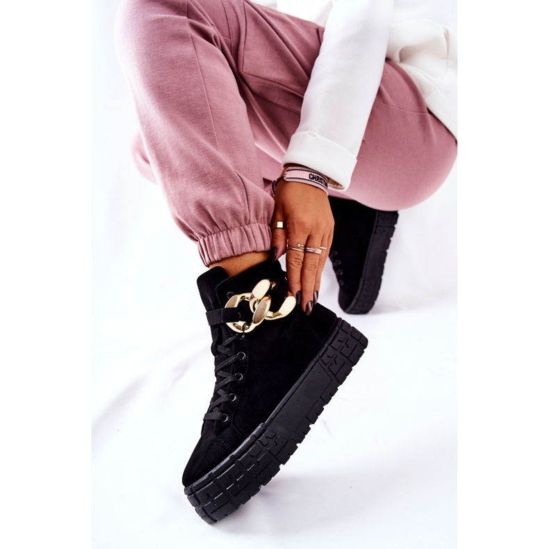 Tênis de cano alto na plataforma Black Evenia preto 1