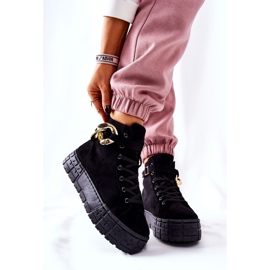 Tênis de cano alto na plataforma Black Evenia preto 2