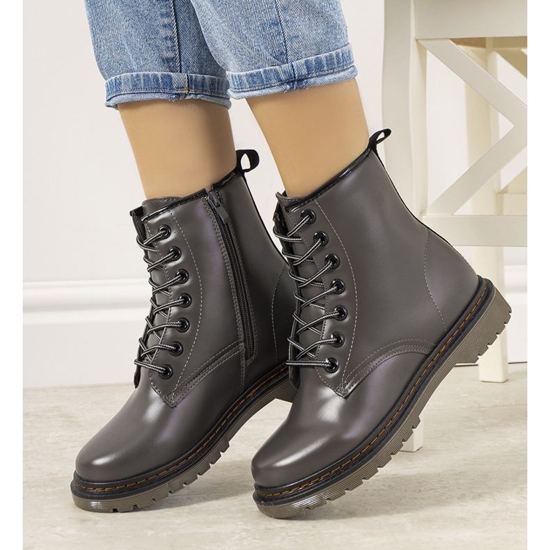 Botas femininas cinza com isolamento de Bruce 1