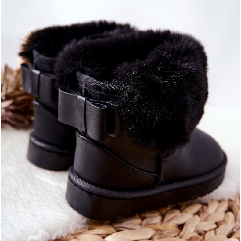 Botas de neve infantis com pele preta Madie preto 2