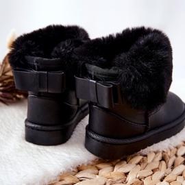 Botas de neve infantis com pele preta Madie preto 1 Botas de neve infantis com pele preta Madie preto 1