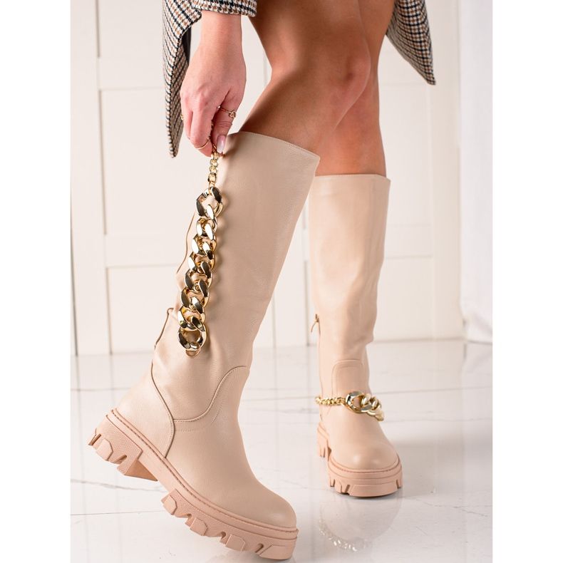 Seastar Botas elegantes com enfeite bege 2