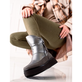 Weide Botas de neve quentes e confortáveis preto 1
