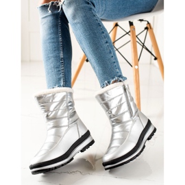 TRENDI Botas clássicas de neve no zíper prata 1