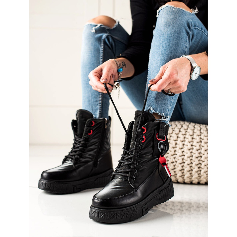 Seastar Botas de neve quente na plataforma preto 1