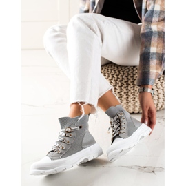 Goodin Tênis de alta moda cinza 2