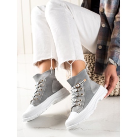 Goodin Tênis de alta moda cinza 1