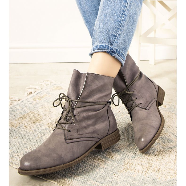 Botas femininas com isolamento cinza mate Saville 1