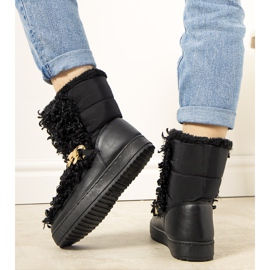 Botas de neve pretas com pele da Montmina preto 1 Botas de neve pretas com pele da Montmina preto 1