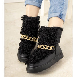 Botas de neve pretas com pele da Montmina preto 2