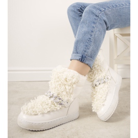 Botas de neve brancas com pele de Montmina branco 2 Botas de neve brancas com pele de Montmina branco 2