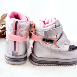 PJ2 Botas para neve quente Botas Hesiera prata com zíper rosa 2