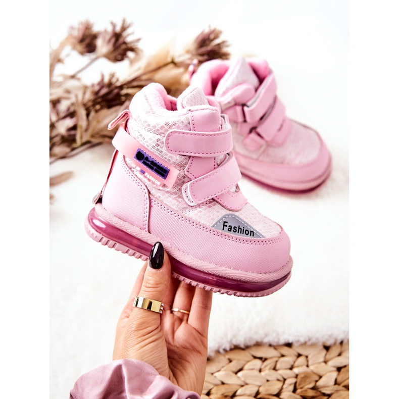 PJ2 Botas de neve quentes com zíper rosa Hesiera 2