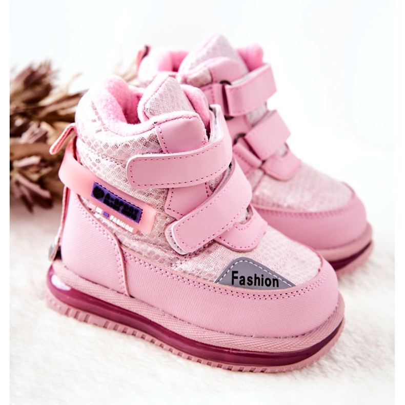 PJ2 Botas de neve quentes com zíper rosa Hesiera 1