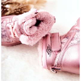 PJ2 Botas quentes de neve infantil shirinell rosa 1