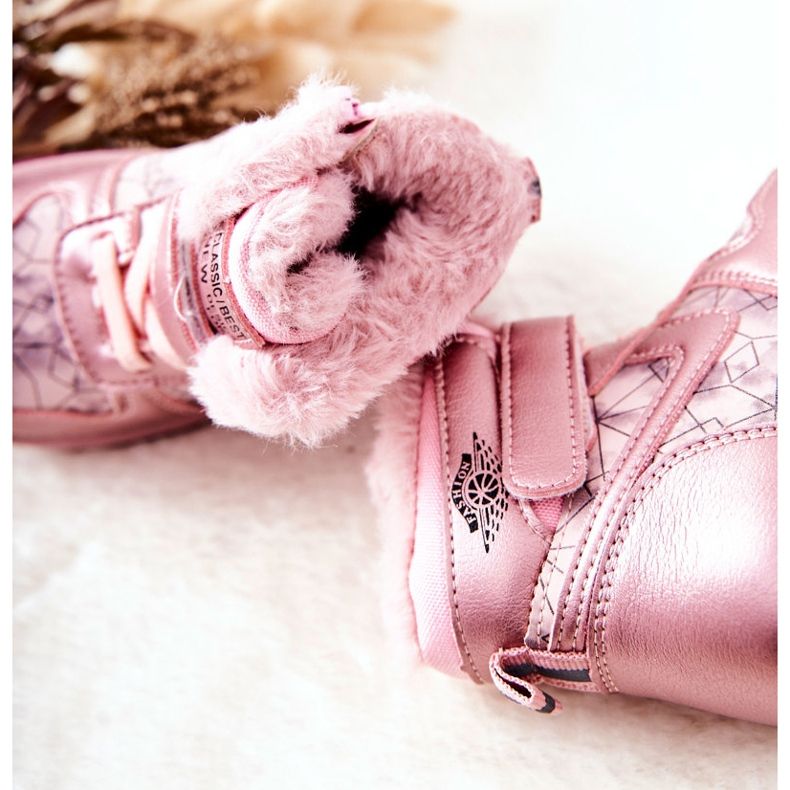 PJ2 Botas quentes de neve infantil shirinell rosa 1