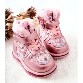 PJ2 Botas quentes de neve infantil shirinell rosa 2