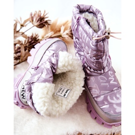 PJ2 Botas de neve quentes para crianças com zíper Violet Cleome tolet 1
