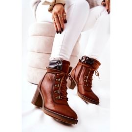 Botas quentes no salto Camel Charmmis castanho 1