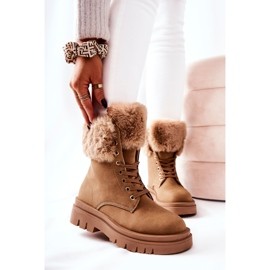 Botas Quentes Com Pele Bege Farley castanho 2