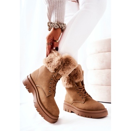Botas Quentes Com Pele Bege Farley castanho 1
