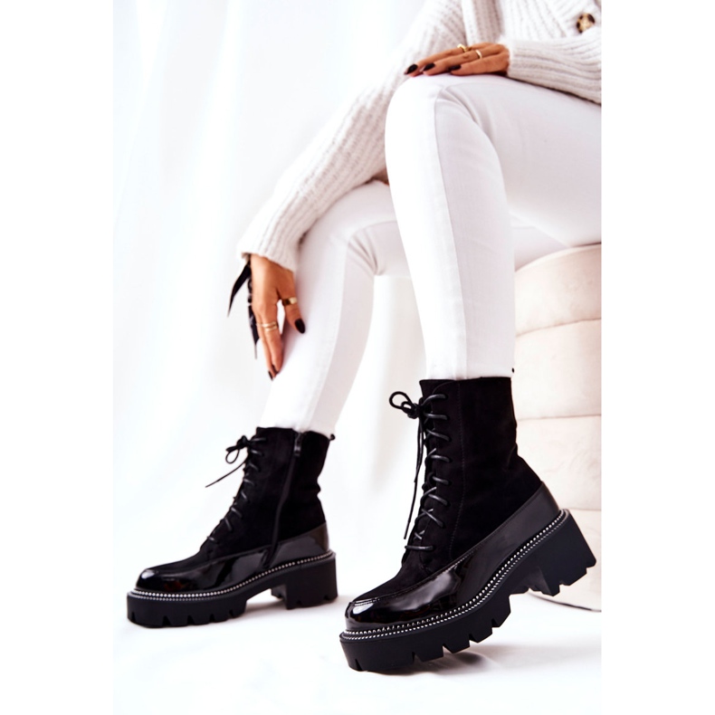 Botas de cano altas com zíper preto Solutia 2 Botas de cano altas com zíper preto Solutia 2