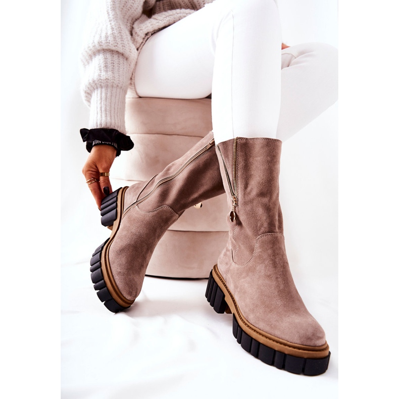 PA2 Botas com isolamento de couro Cappucino Souffle multicolorido 1