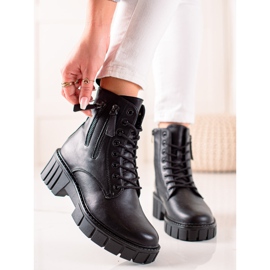 Goodin Trappers elegantes com zíperes decorativos preto 1