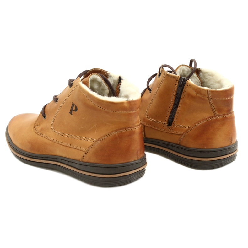 Polbut Botas de inverno para homens, camelo 339S amarrado bege amarelo 5