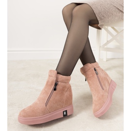 Botas femininas rosa na cunha Brousse 1