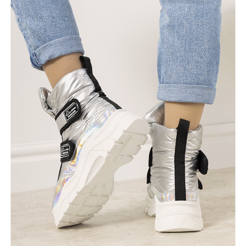 Botas de neve prateadas com Velcro Comforte prata 1