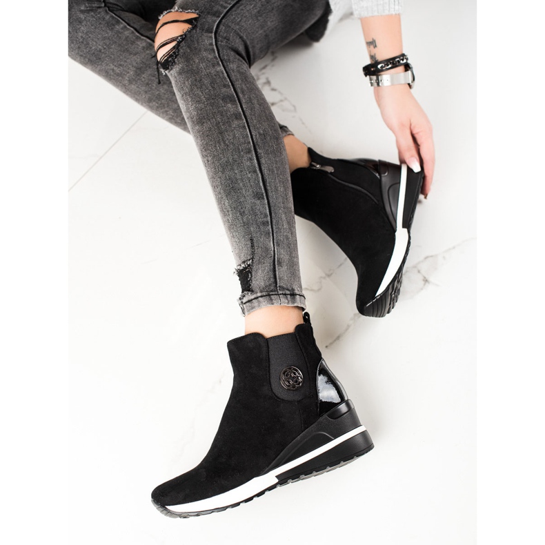 W. Potocki Botas em cunha Potocki preto 1