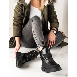 Weide Botas de neve pretas no controle deslizante preto 2