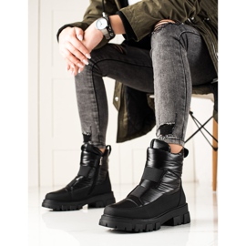 Weide Botas de neve pretas no controle deslizante preto 1