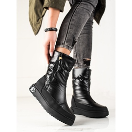 Weide Botas de neve pretas elegantes preto 1