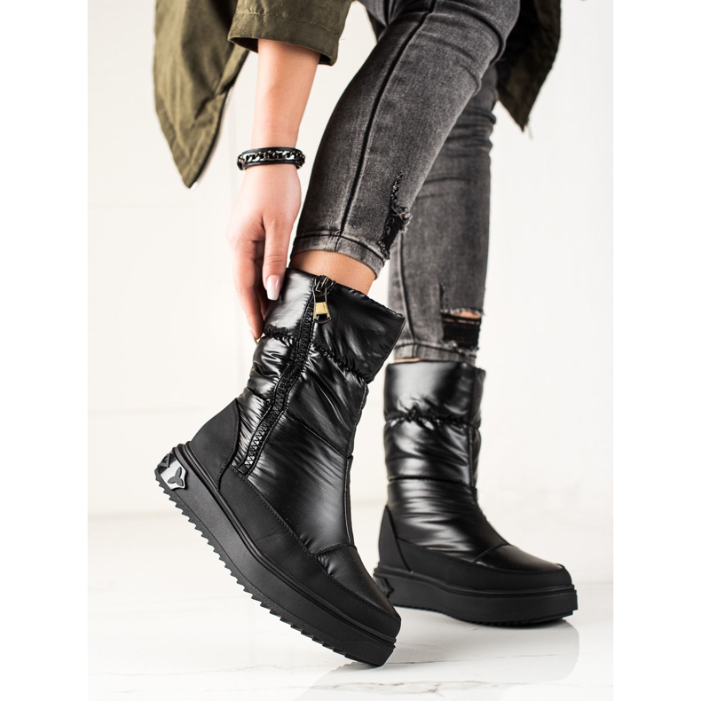 Weide Botas de neve pretas elegantes preto 1