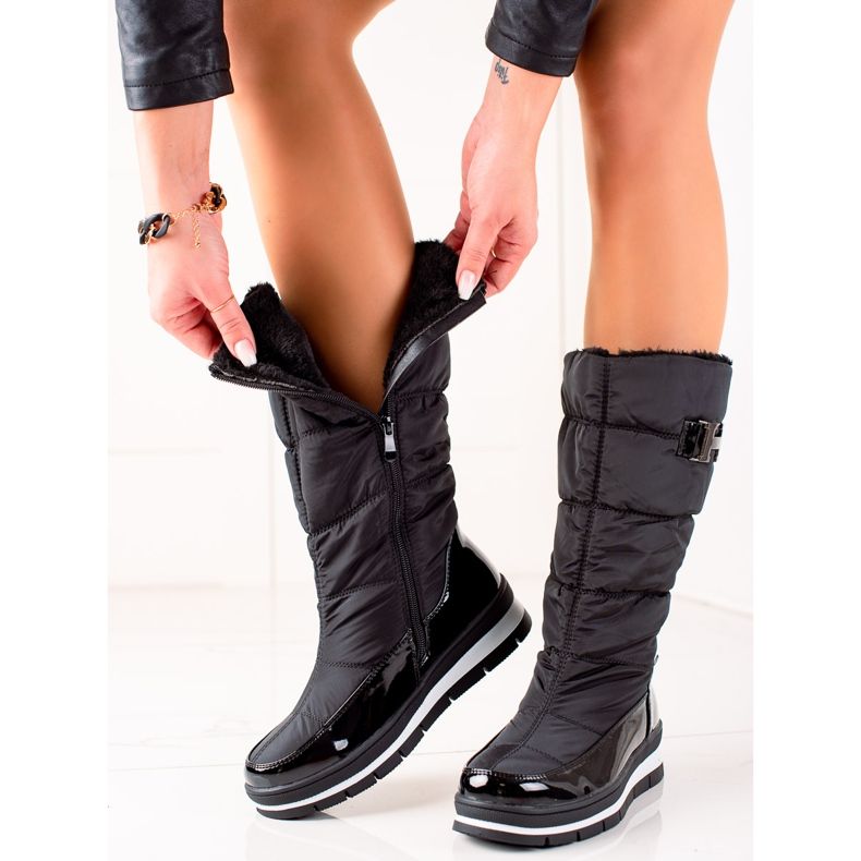 TRENDI Botas altas de neve pretas preto 2