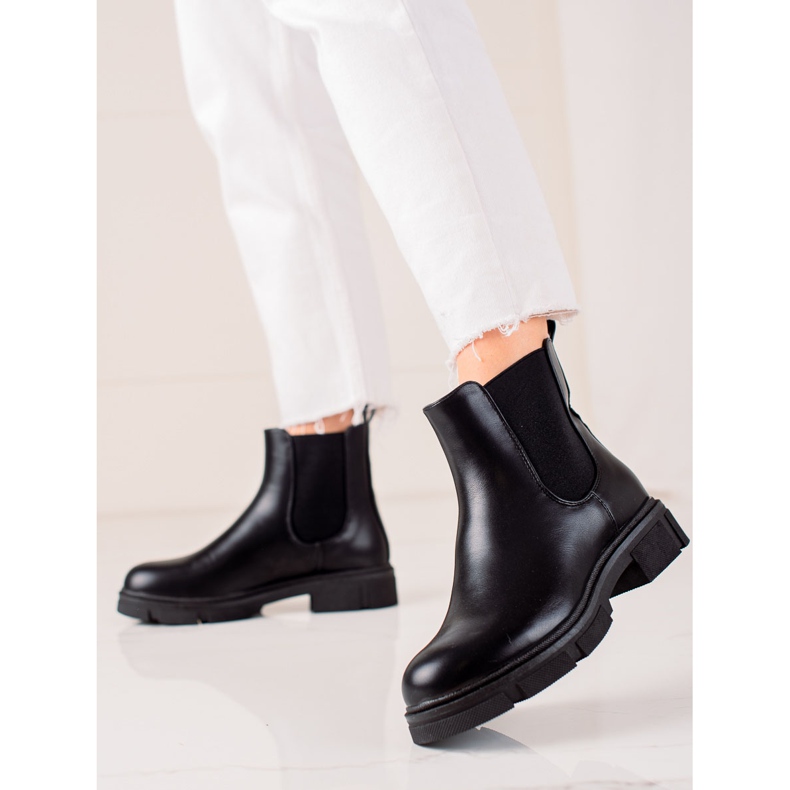 Ideal Shoes Botas chelsea quentes preto 2